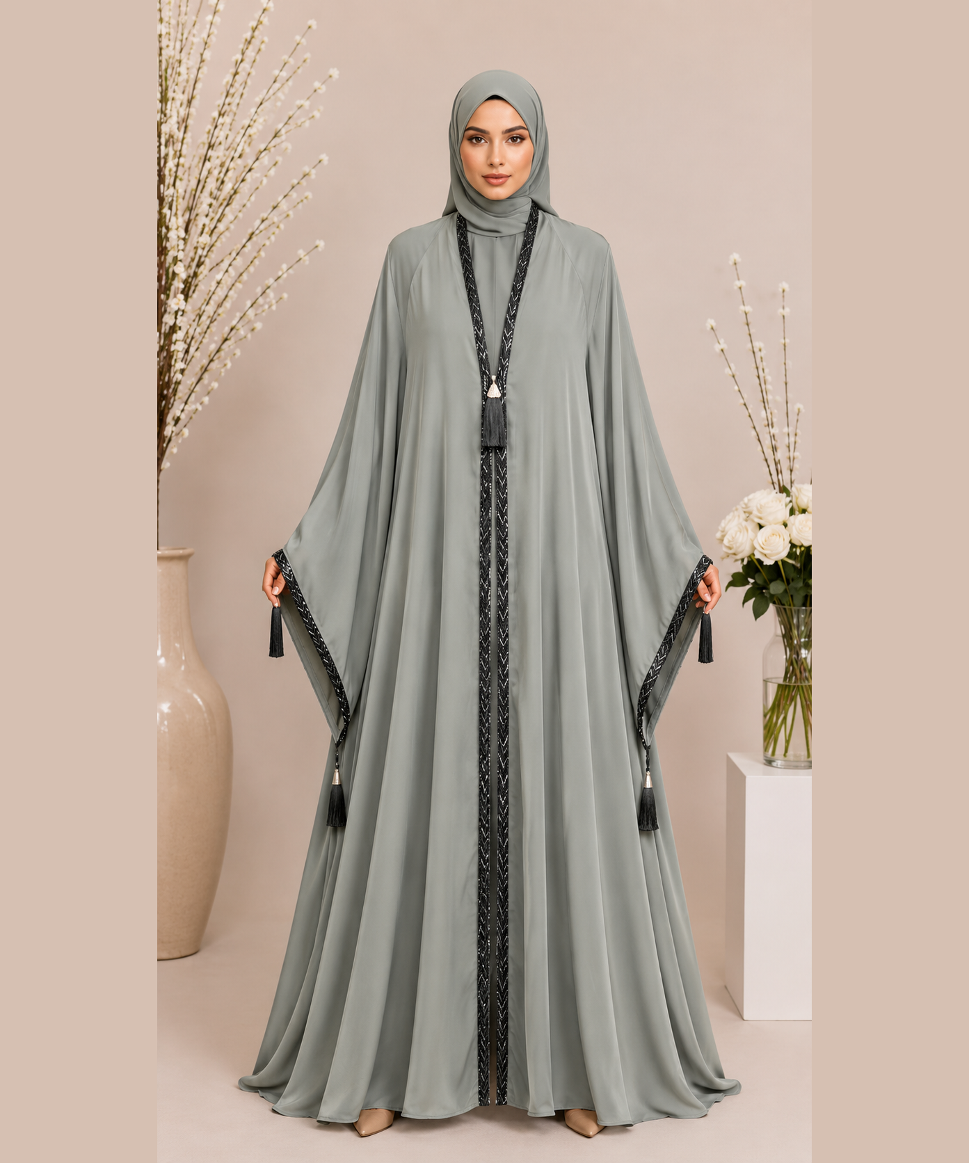 Handmade Cutdana Lace Abayas
