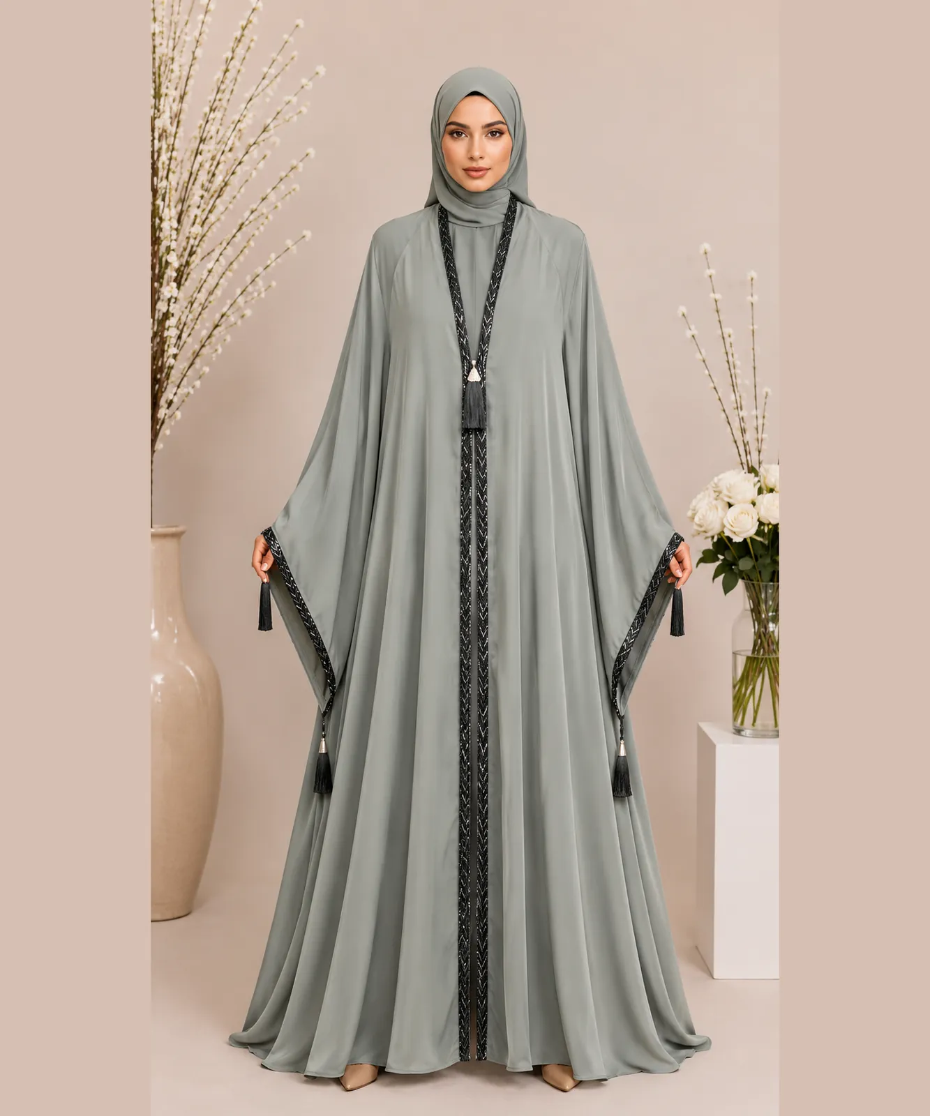 Handmade Cutdana Lace Abayas