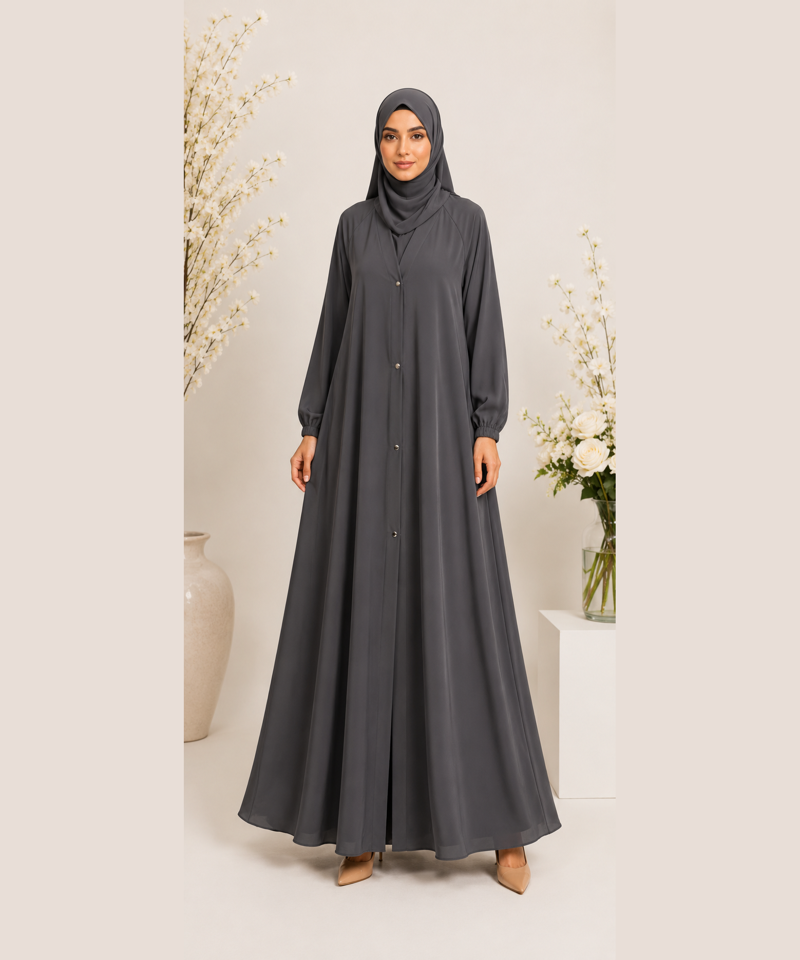 Stuff Original Premium Nida Fabric Abaya - Mauve Taupe
